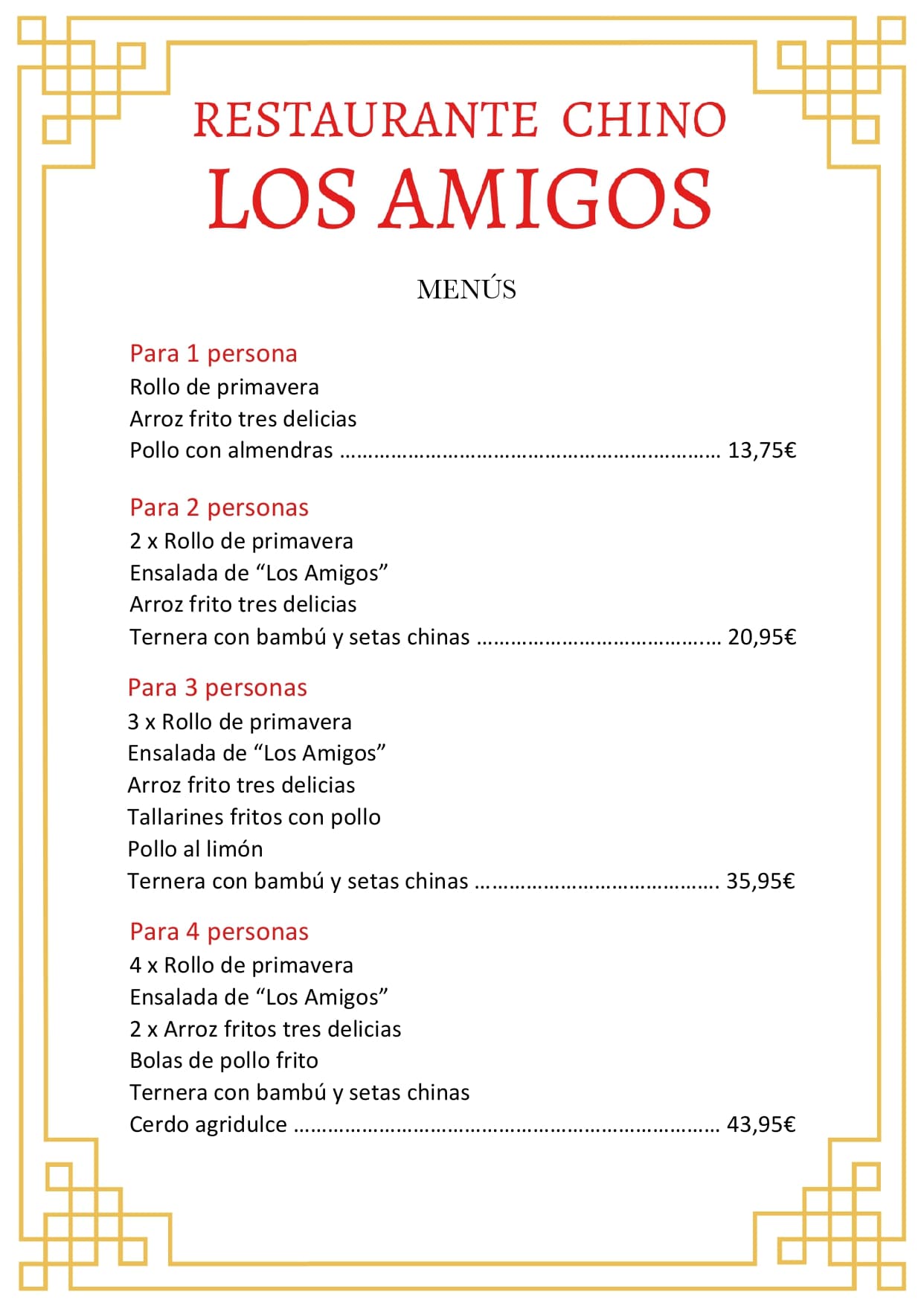 Menu page 1